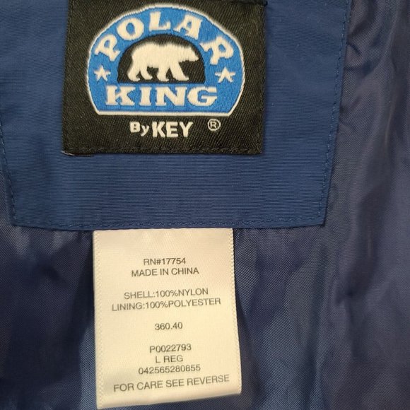 Vtg Polar King By Key Mens Large Reg Blue Full Zip Quilted Workwear Lined Jacket - Picture 12 of 16